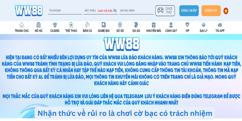 Nhận thức về rủi ro là chơi cờ bạc có trách nhiệm